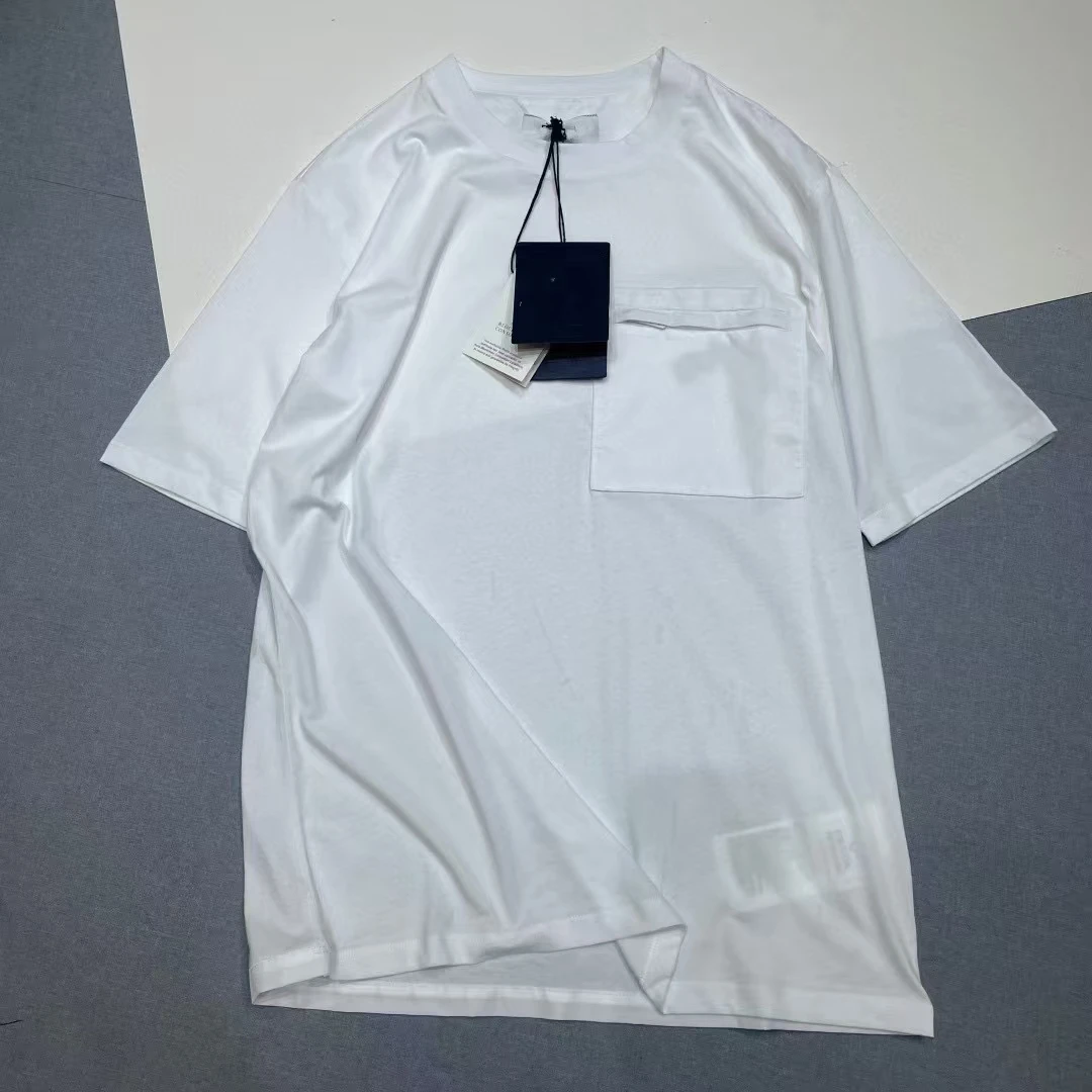 小象推荐高端轻奢男士尼龙拼接口袋款短袖时尚休闲圆领 夏季透气