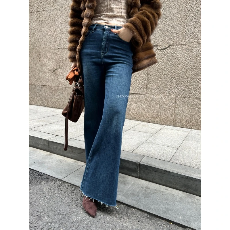 【DATOUHEI 秋冬新品】“深蓝牛仔"深色牛仔喇叭裤D225X18584