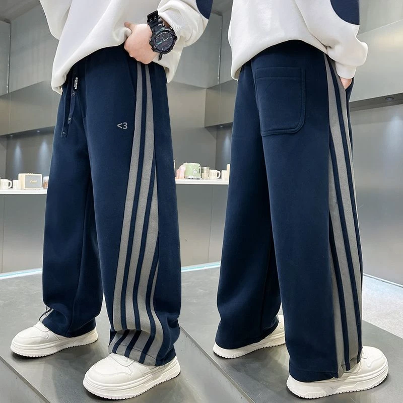 【加绒和不加绒】男童秋装裤子2025新款男孩休闲裤卫裤直筒宽松潮帅