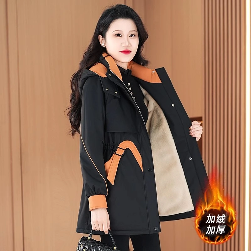 九江贵夫人时尚派克服外套女士2024秋冬新款气质高级感加厚夹棉衣