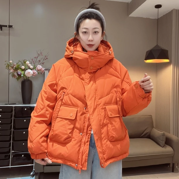 《芳芳》2025新款冬季宽松哑光雾面休闲百搭连帽棉服外套295