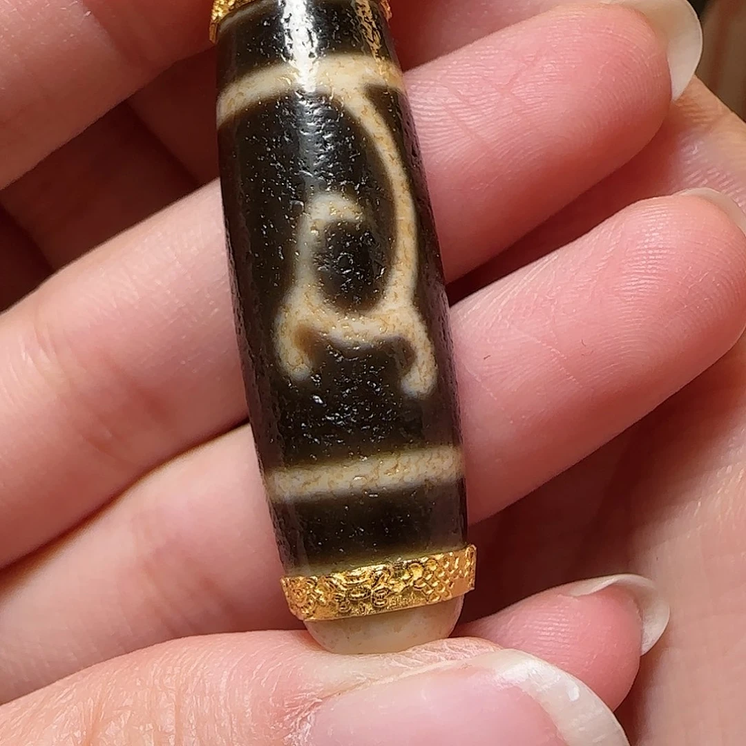 玛瑙吊坠18K金镶嵌