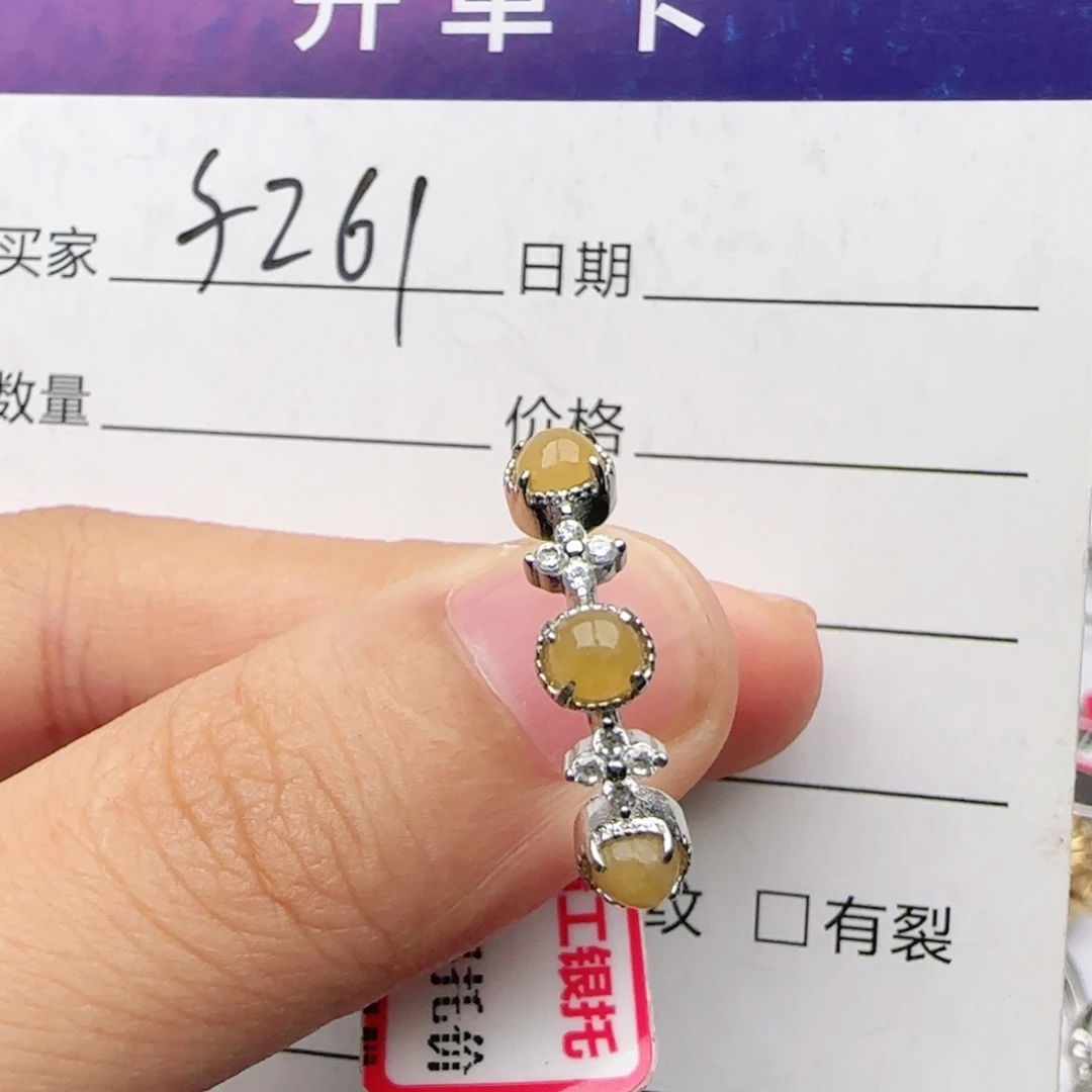 翡翠戒指银S925镶嵌戒指