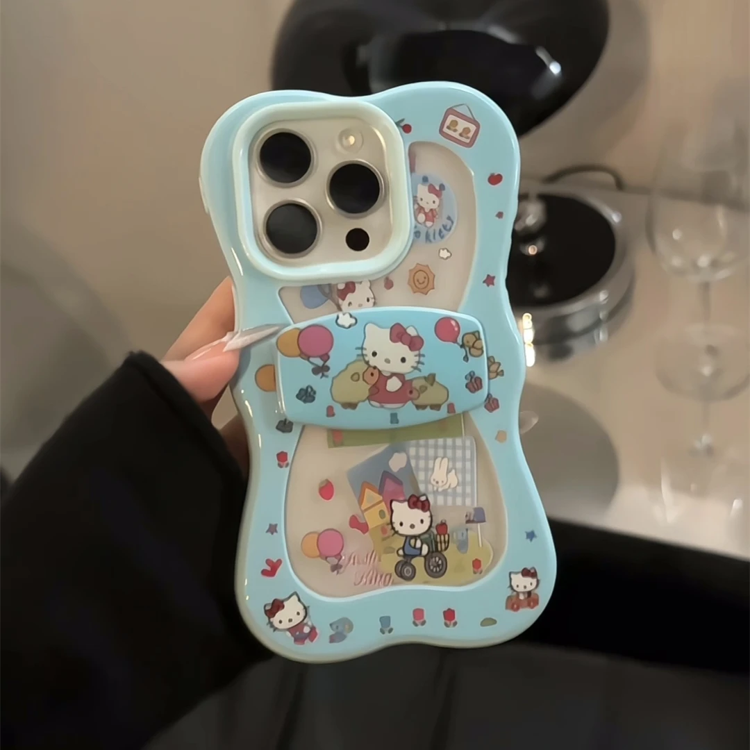 蝴蝶结支架气球可爱猫咪适用于iPhone16promax苹果15pro手机壳14p
