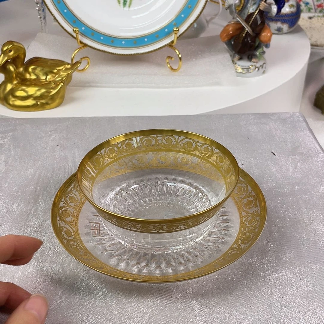 s***s瓷片欧瓷咖啡杯水晶杯摆件