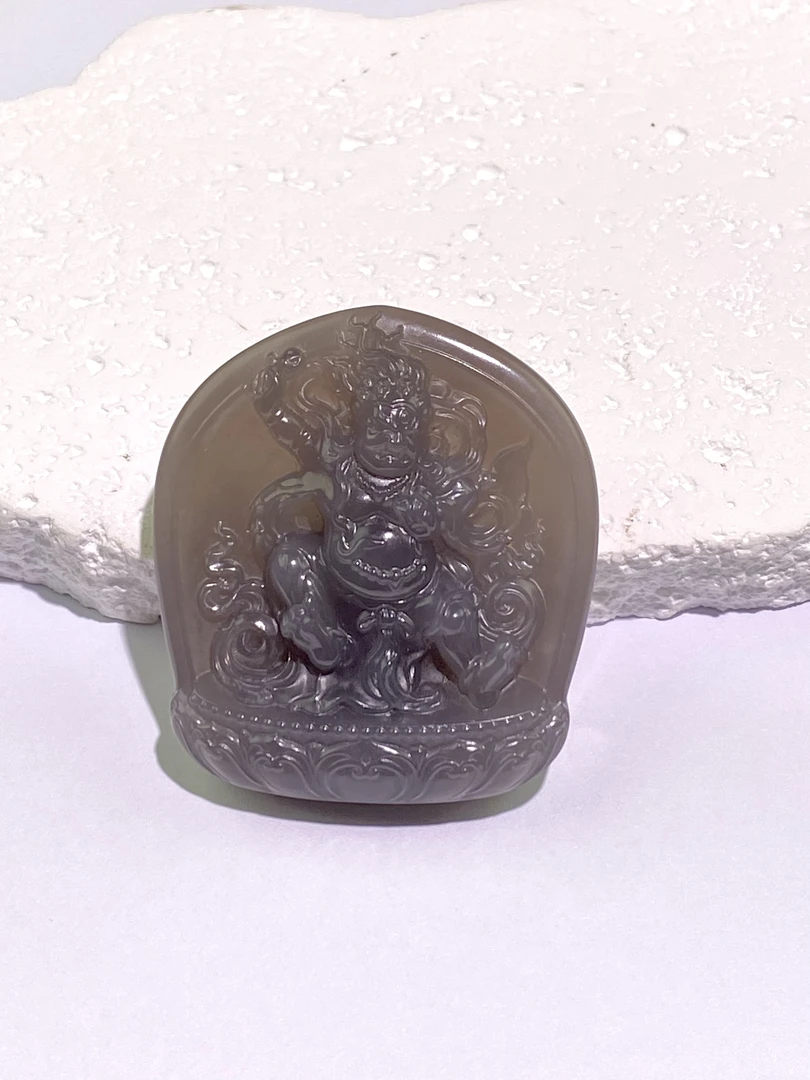 【亿轩珠宝】GG和田玉烟紫吊坠（赠链随机发）