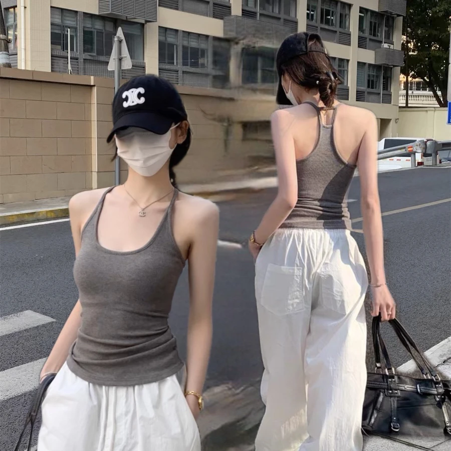 【运补】【设计款】辣妹性感露背收腰显瘦吊带背心内搭女带胸垫服打底