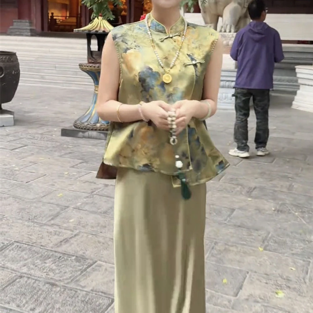 新中式国风复古盘扣上衣女2025新款夏季高级感气质名媛小香风短袖