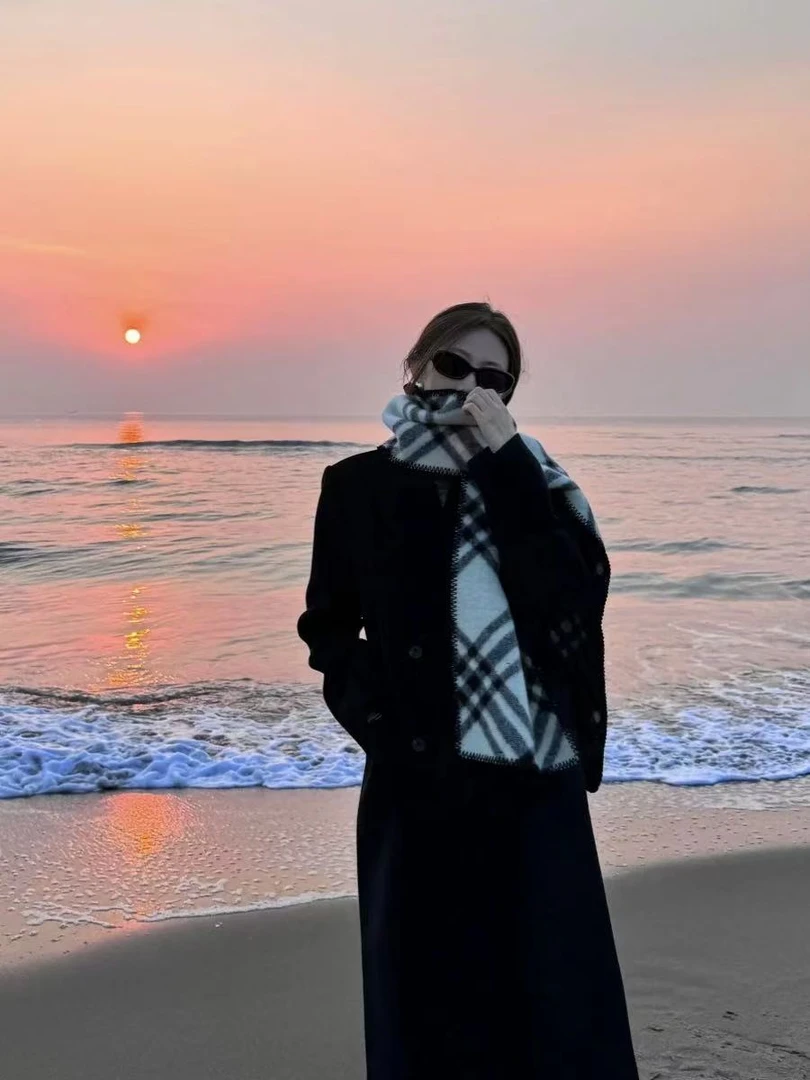 【巴宝围巾】100%绵羊毛女冬季高级感百搭加厚保暖围巾