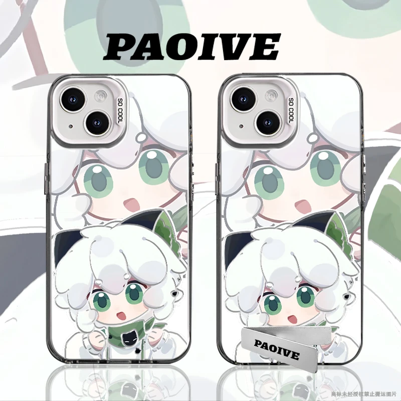 罗小黑适用苹果华为vivoiPhone小米三星防摔彩银手机壳