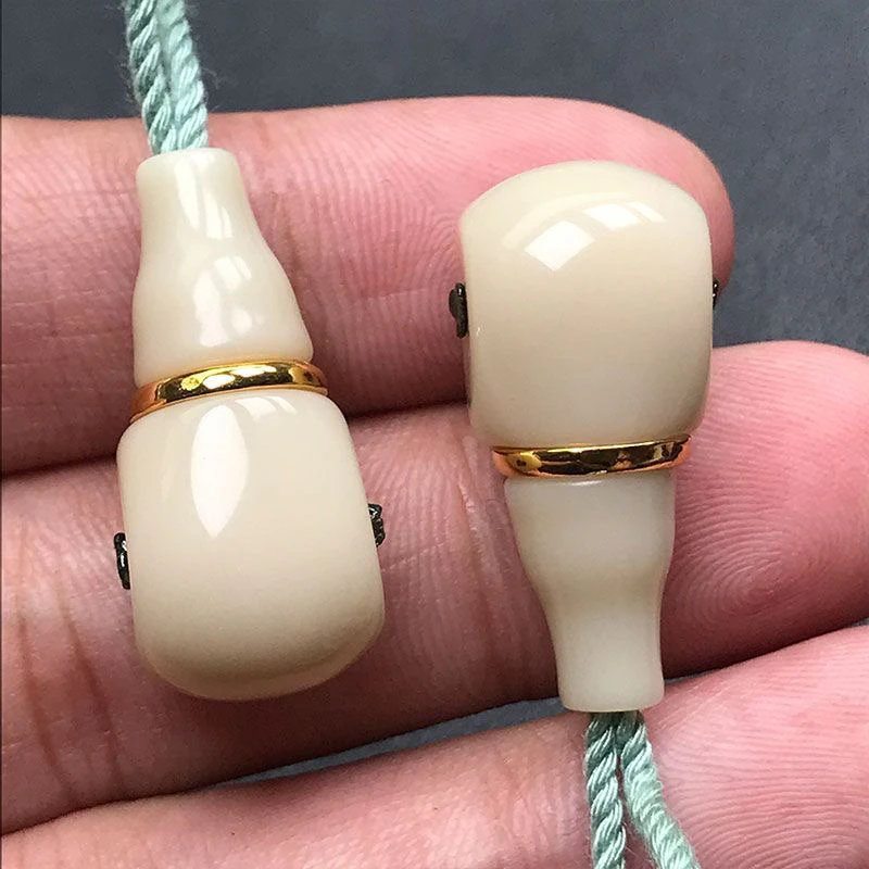 雪巴琉璃大孔金腰带分体三通藏式榫卯结构文玩diy配件
