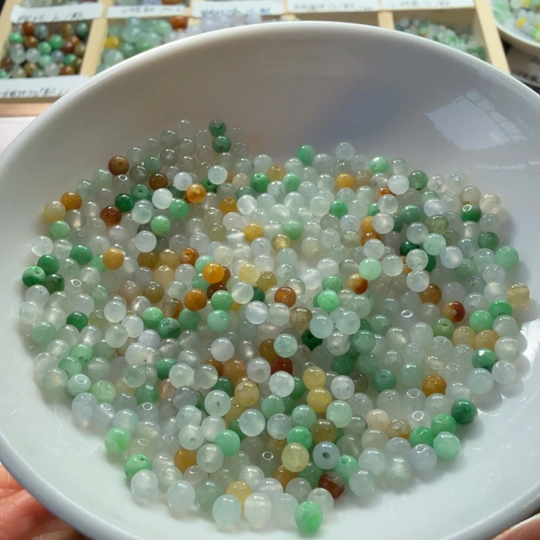 翡翠散珠翡翠首饰直径3mm/颗