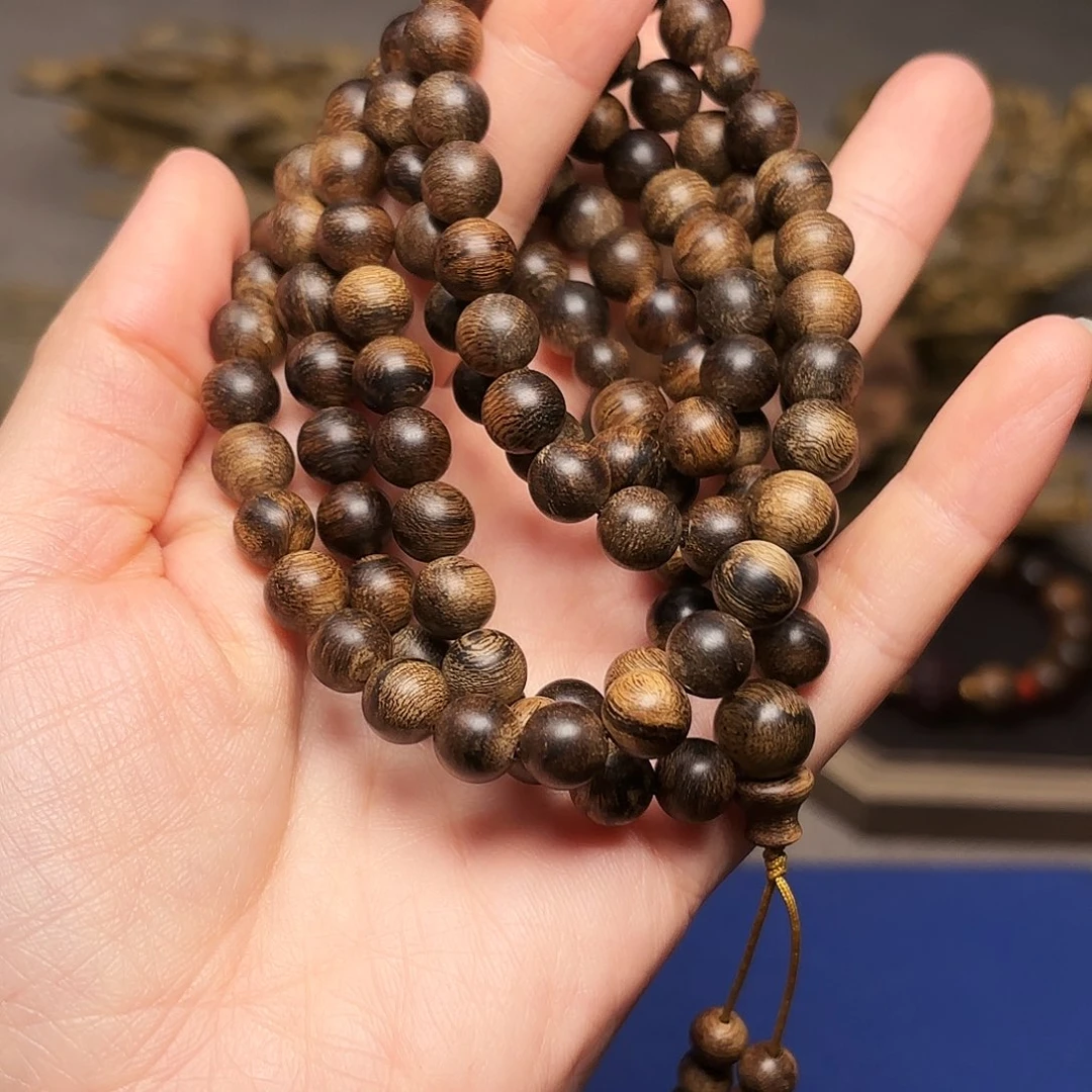 沉香手串越南芽庄黄棋楠瘤疤0.8×108