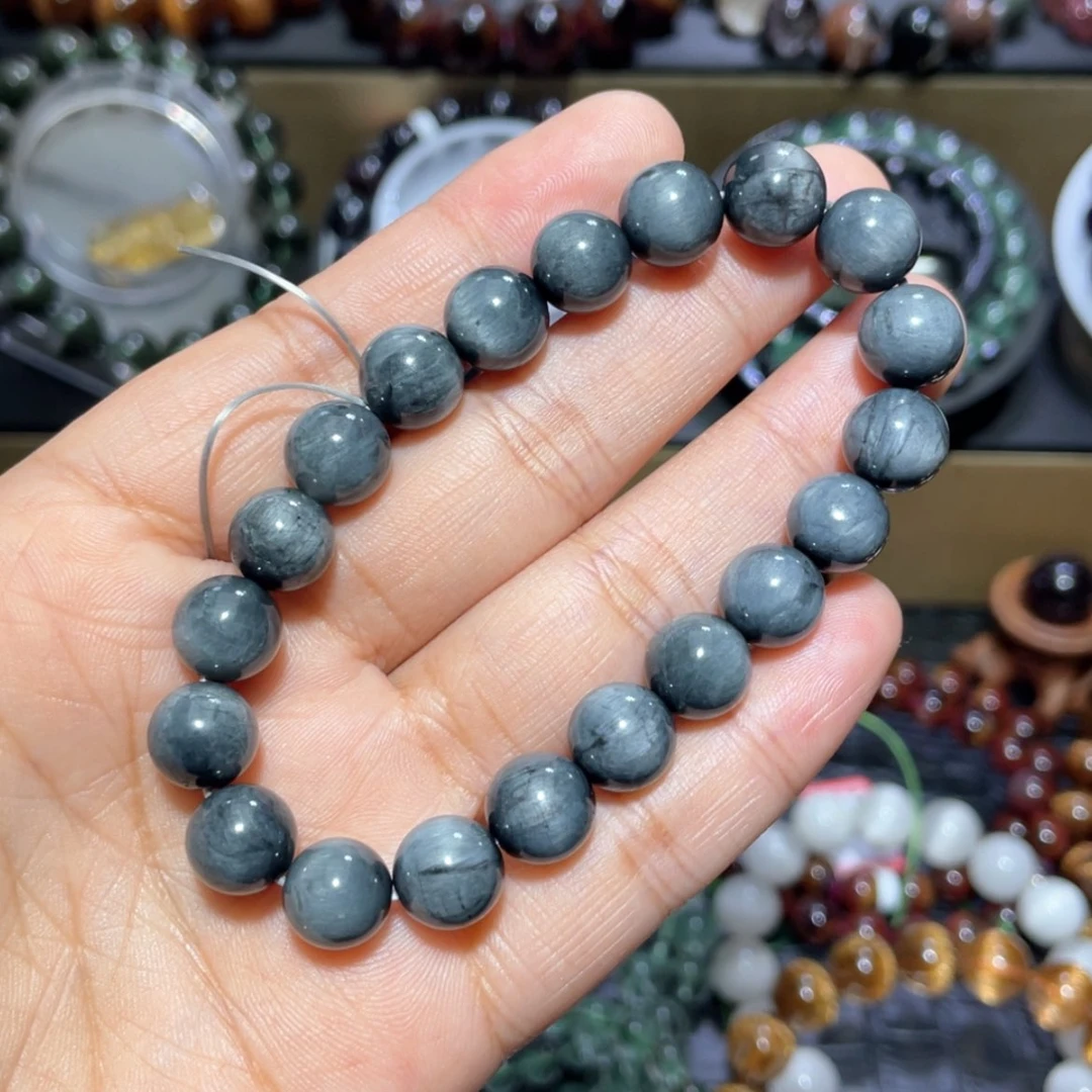 【闪购商品】水晶手串未镶嵌简***好蓝灰兔毛手串