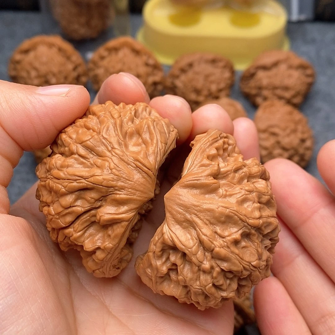 文玩核桃把件蛇头聚宝盆49全品