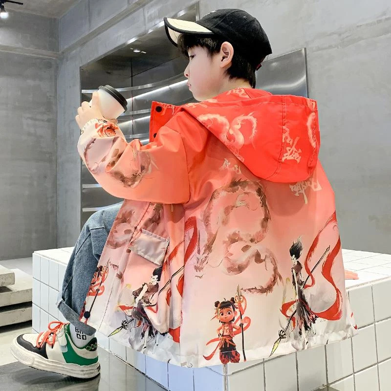 哪吒衣服男童外套2025新款儿童春装冲锋衣大男孩春季开衫夹克外套