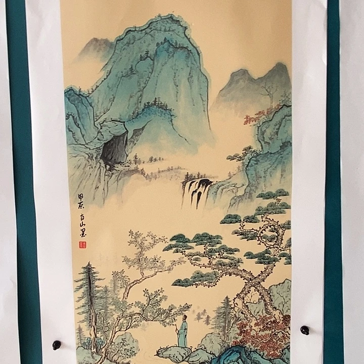 国画三尺手绘山水
