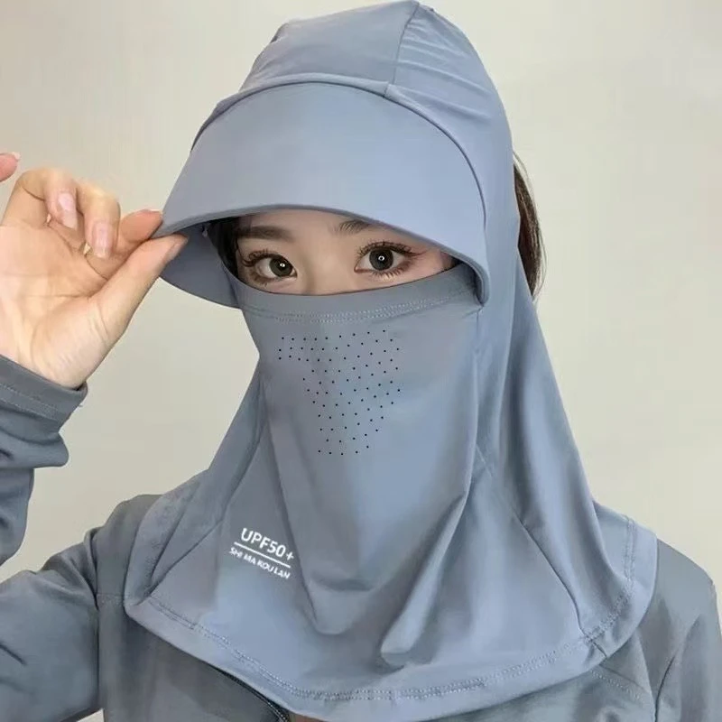 帽子女夏季防晒帽防紫外线户外骑行护颈面罩口罩女款夏季护颈