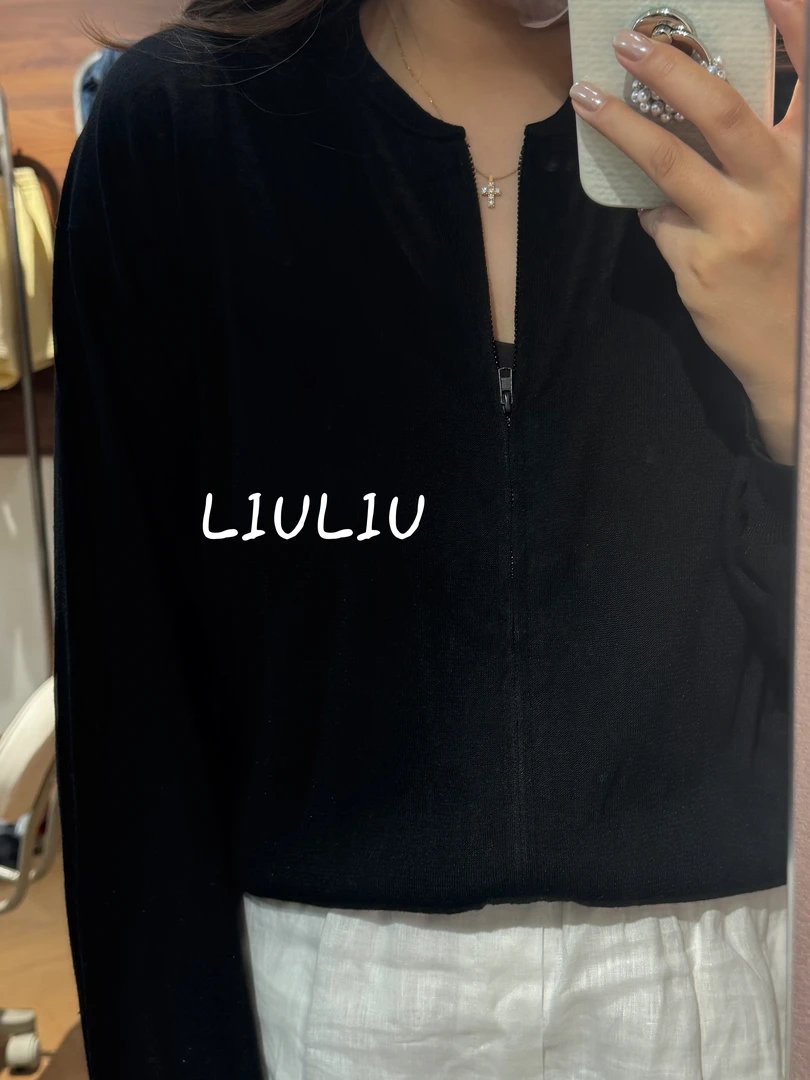 高品 黑色显瘦针织开衫 (NO退NO换)