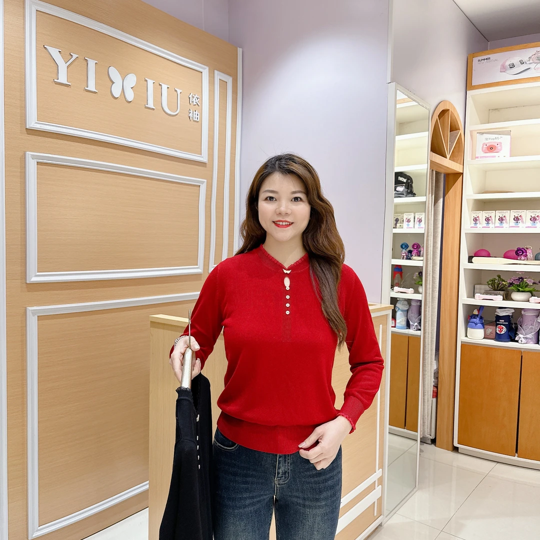 天丝时尚国风上衣6-8539女士高档春秋季套头气质长袖上衣