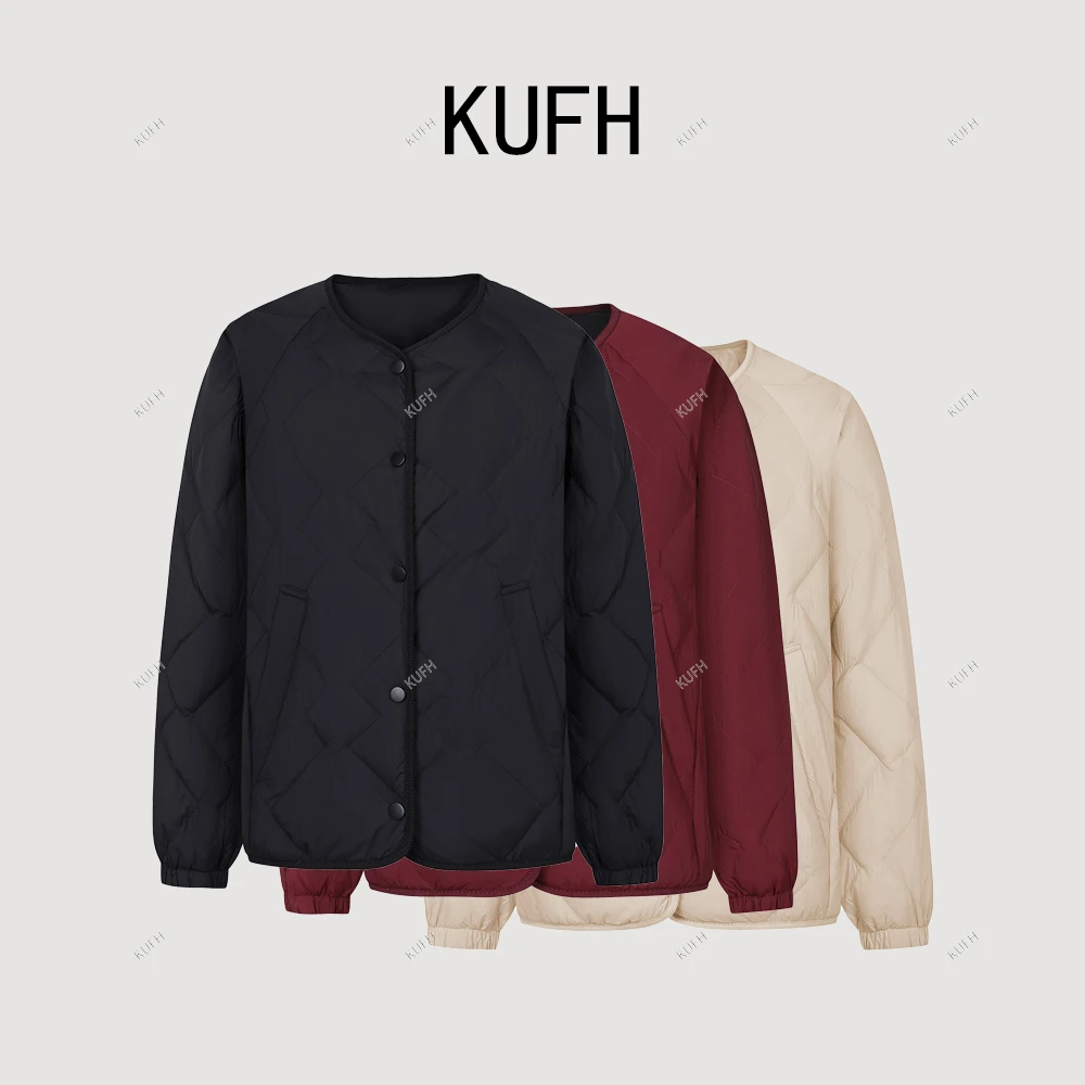 KUFH【碧波翠影】25年秋冬新款轻薄纯色保暖羽绒服女KWF28Y8280