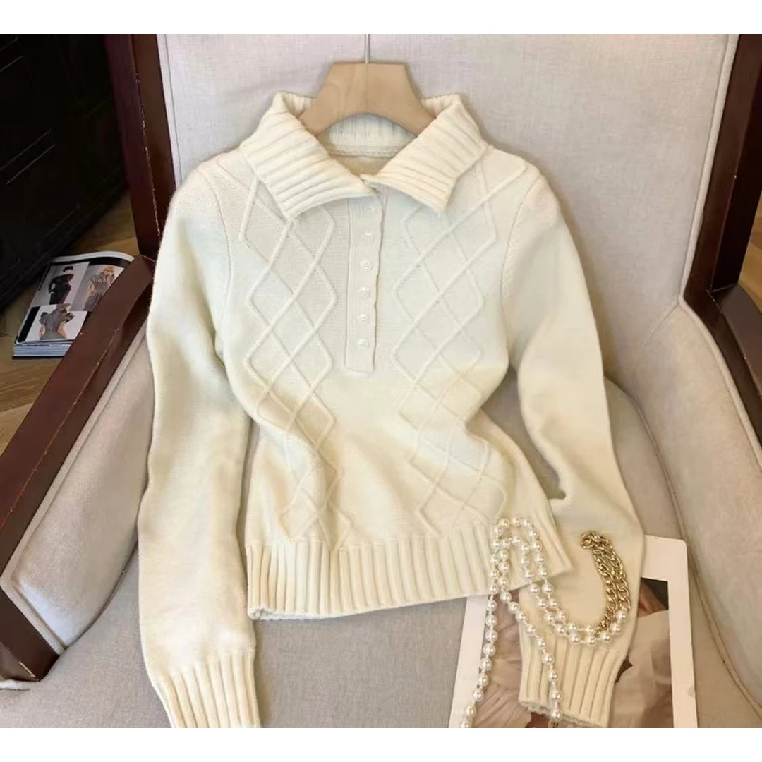 【SAN囍儿】休闲百搭宽松时尚穿搭毛衣女冬季新款减龄针织衫上衣