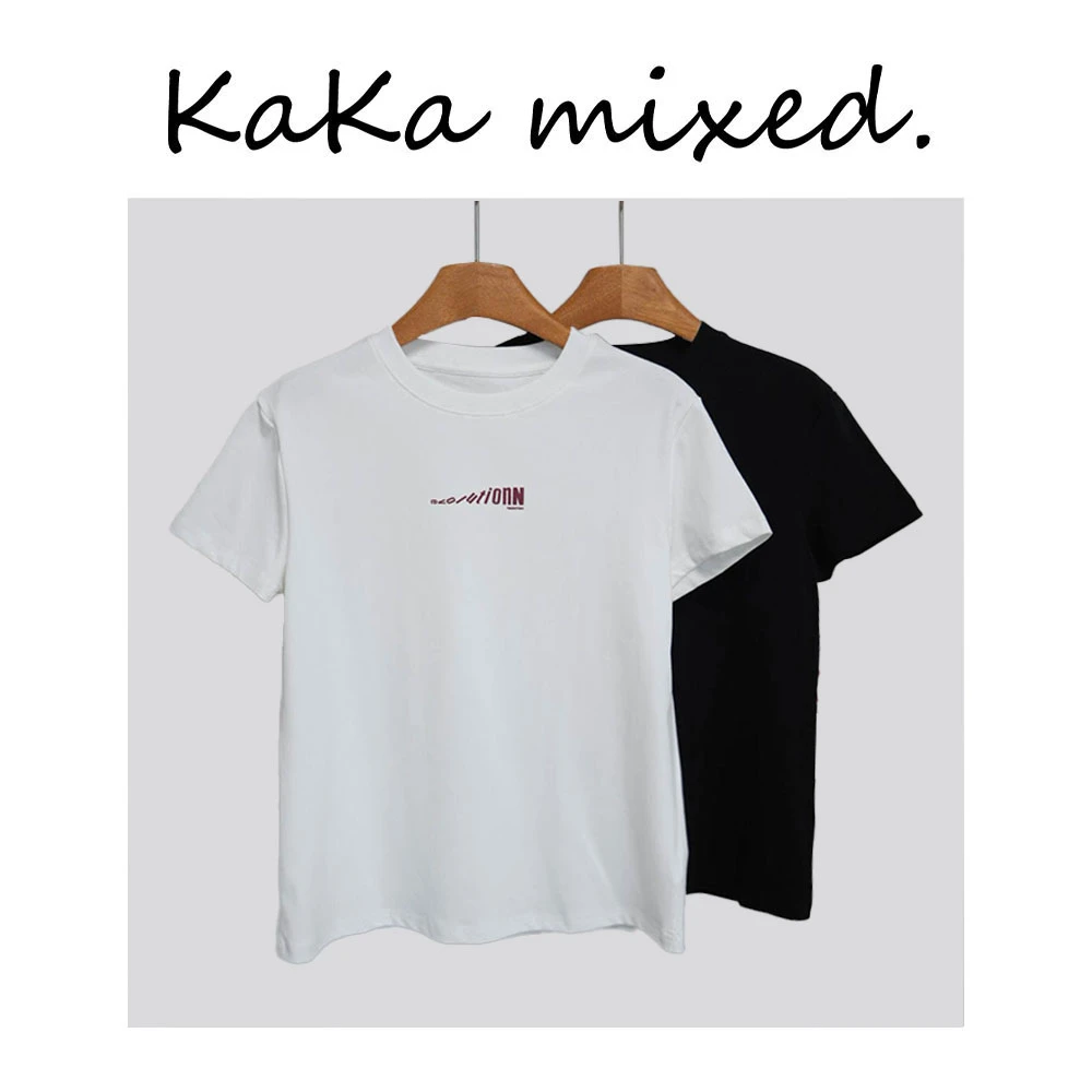 设计款渐变倾斜字母印花短袖T恤