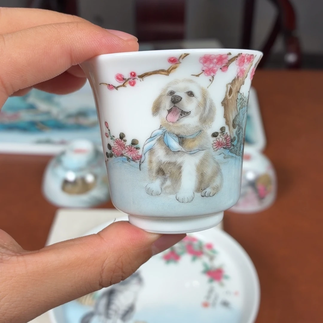 杯子瓷瓷姑娘景德镇陶瓷艺术