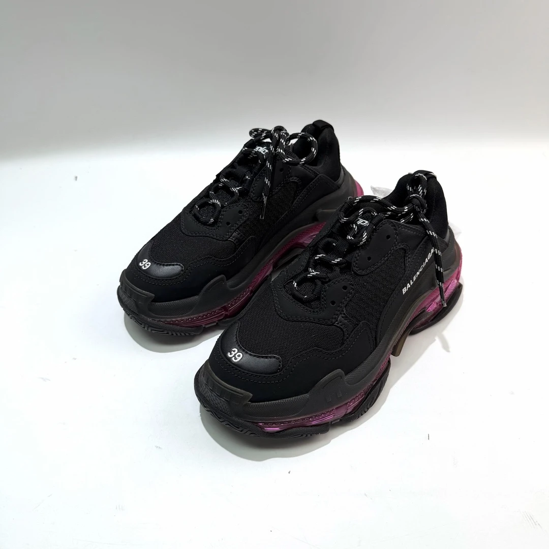 未使用 Balenciaga/巴黎世家 39码 黑紫色 TripleS老爹鞋bl0784