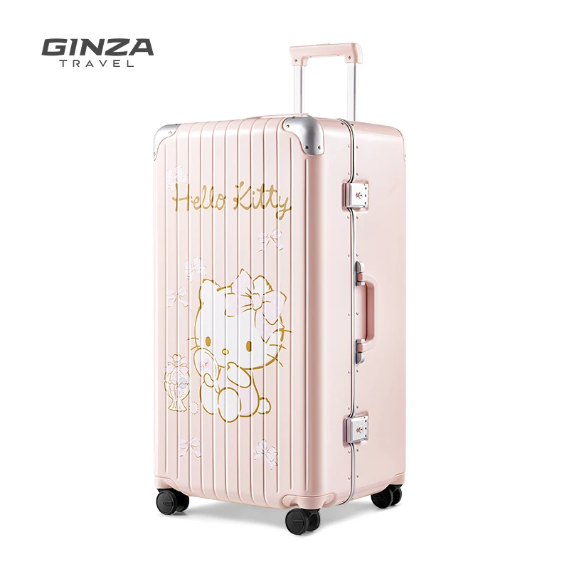 银座HelloKitty正版大学生超大容量行李箱铝框行李箱女款26寸6753