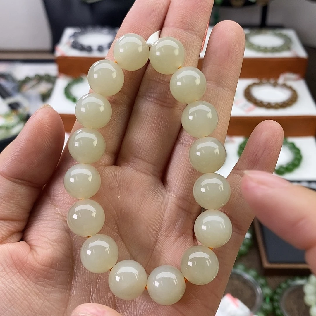 和田玉手串卡12未镶嵌