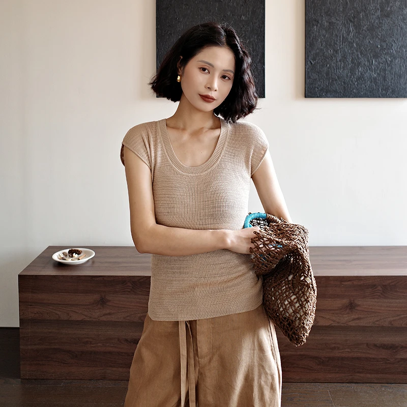 经典U领舒适休闲针织衫 OV254N6037#