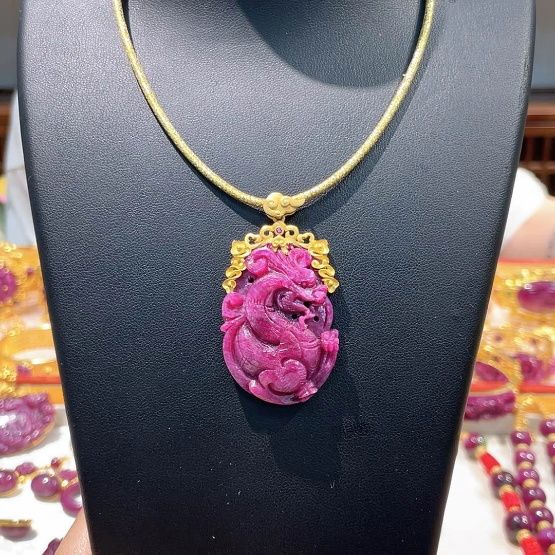 锦纶非金属吊坠红宝