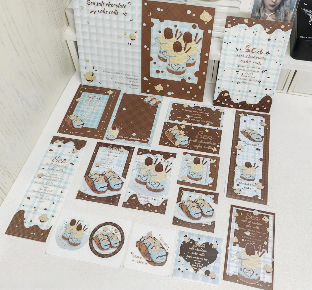 【哑膜】ins海盐小面包set文创·出卡出物打包材料韩系可爱
