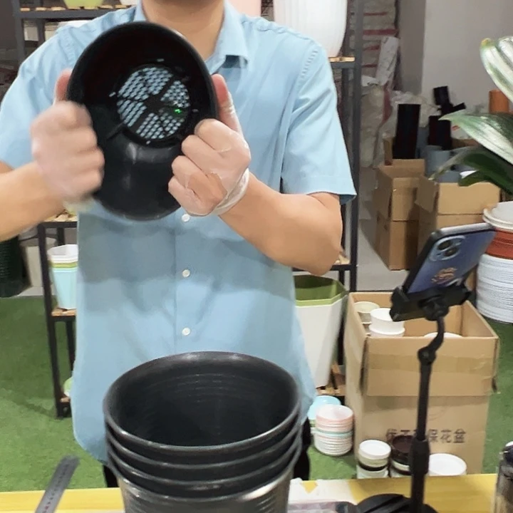 矮陶24口18高12黑色带托5只