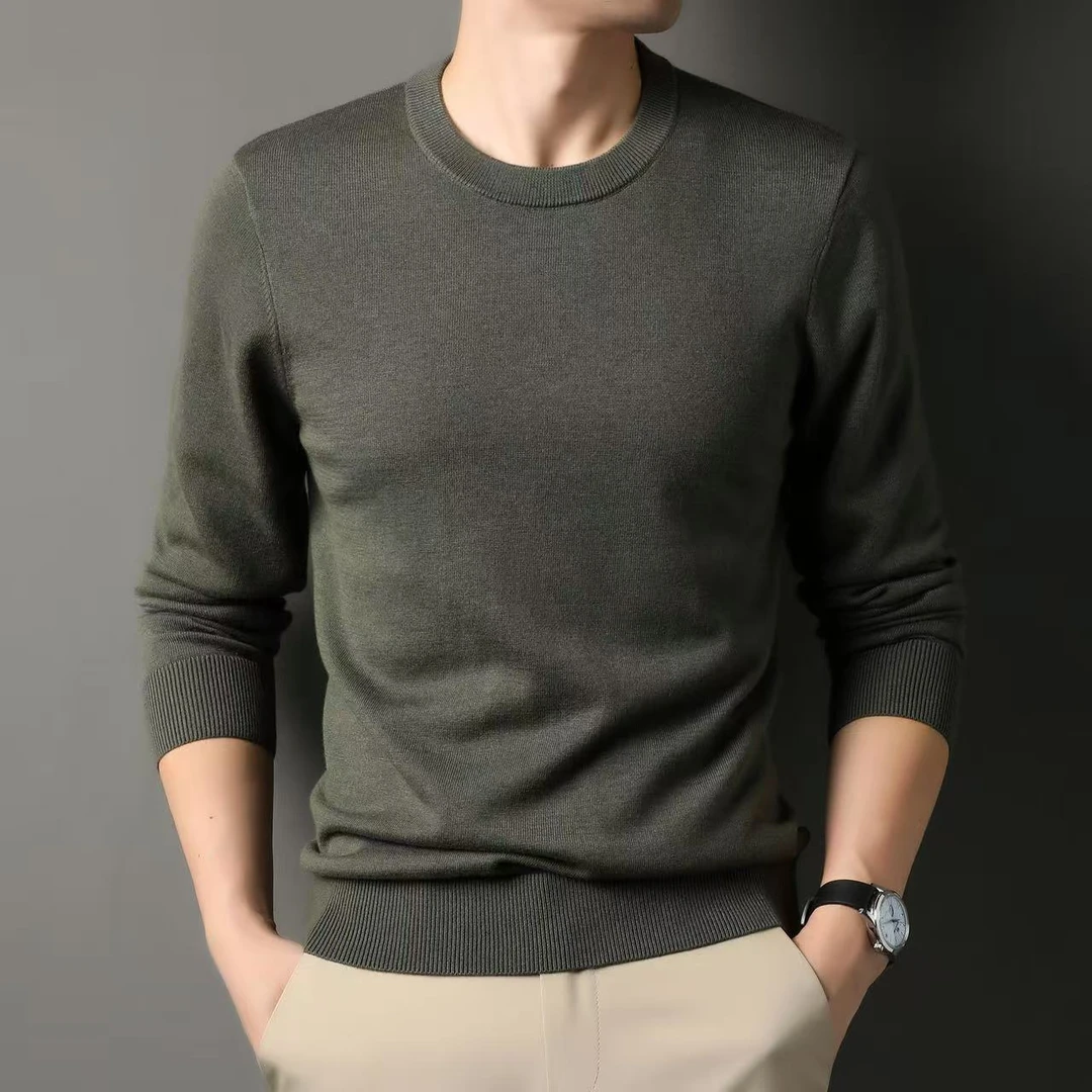 男士冬款毛衣针织衫长袖毛衣标准上衣衫圆领男士