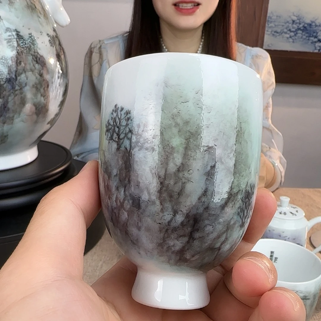 瓷片精品手绘主人杯