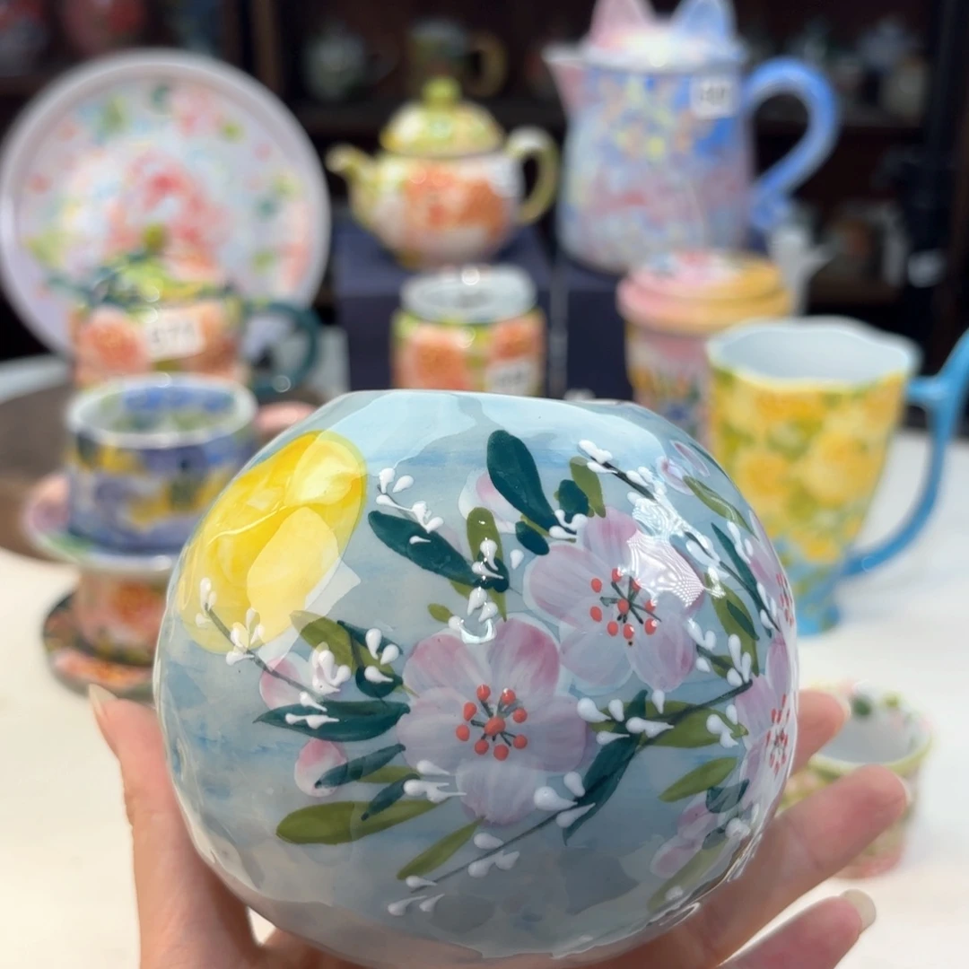 景德镇手绘高温釉下彩陶瓷茶具