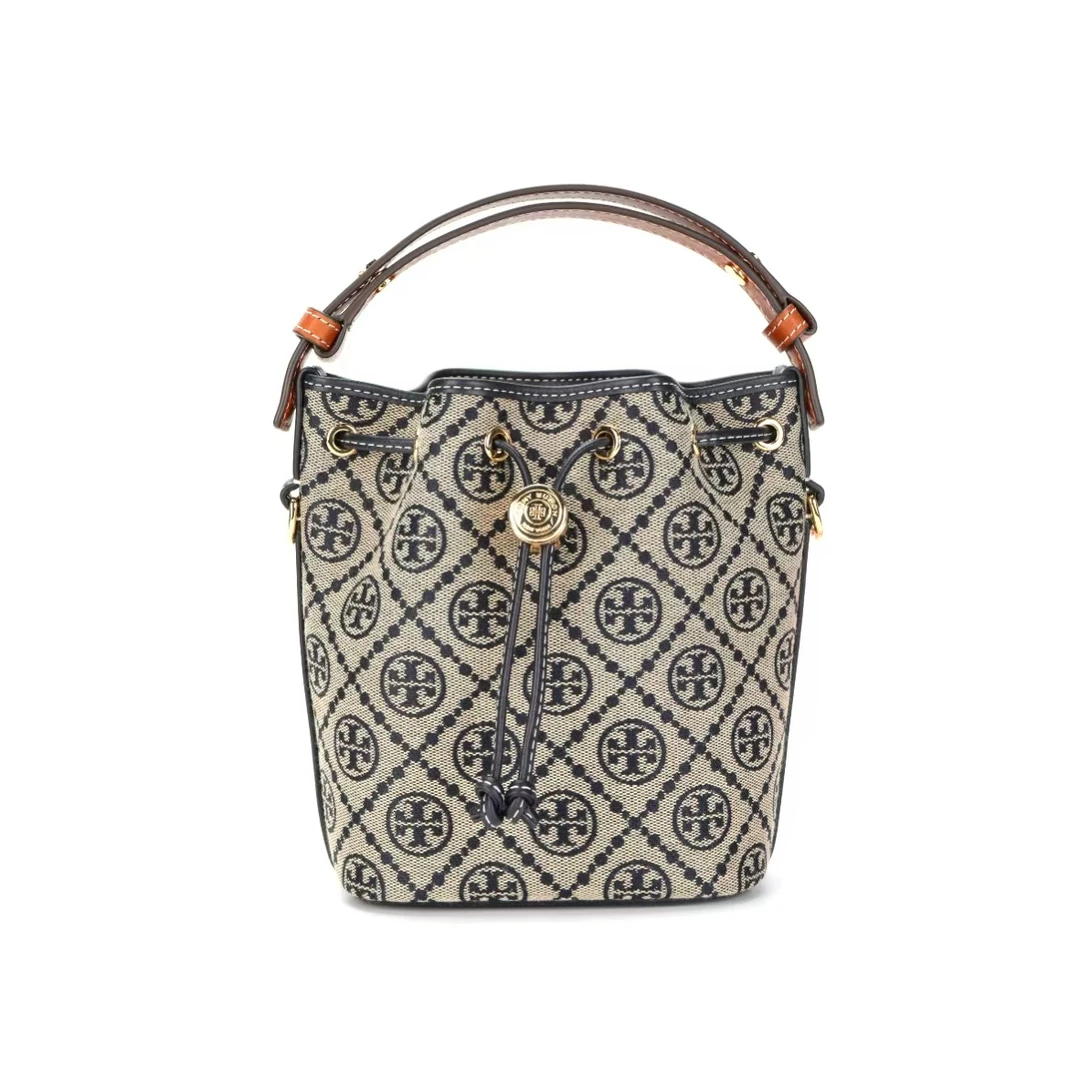 ToryBurch/汤丽柏琦 T MONOGRAM 迷你提花水桶斜挎包 14*9*18