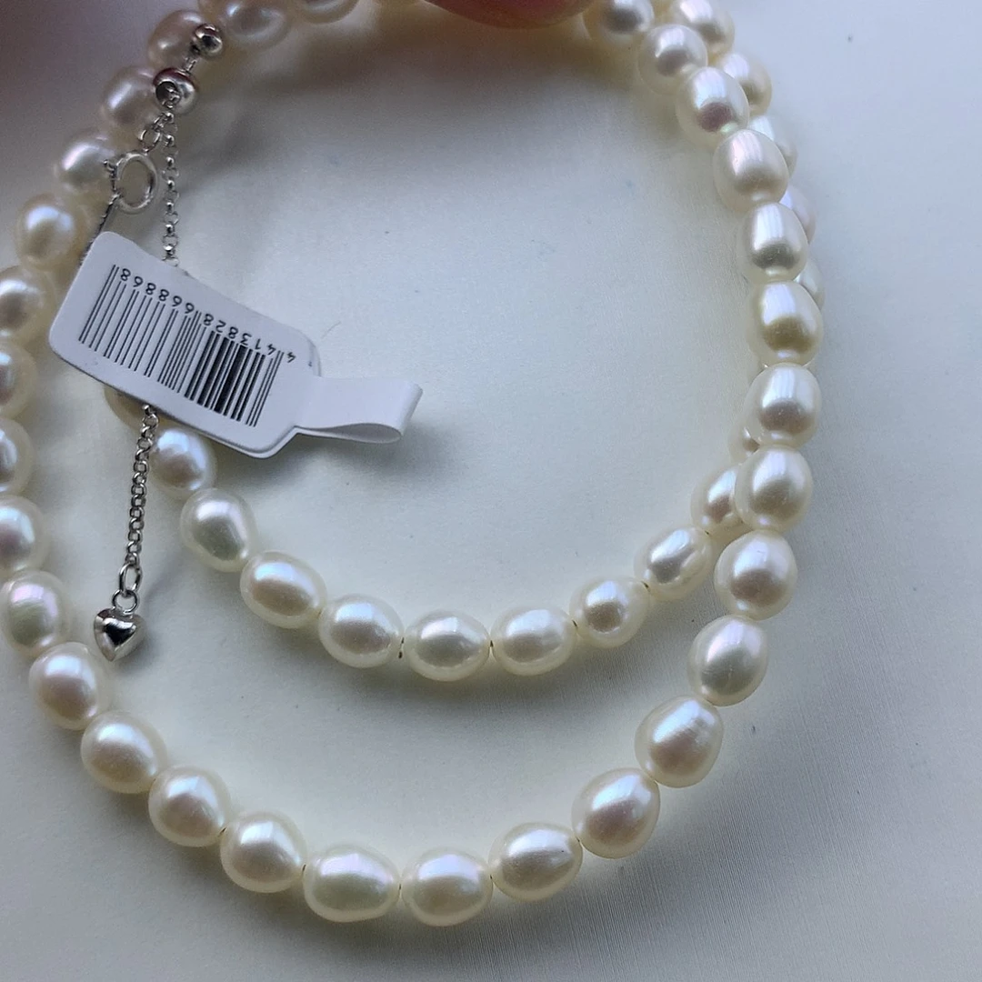 小***ˊ颈饰银S925镶嵌淡水珍珠