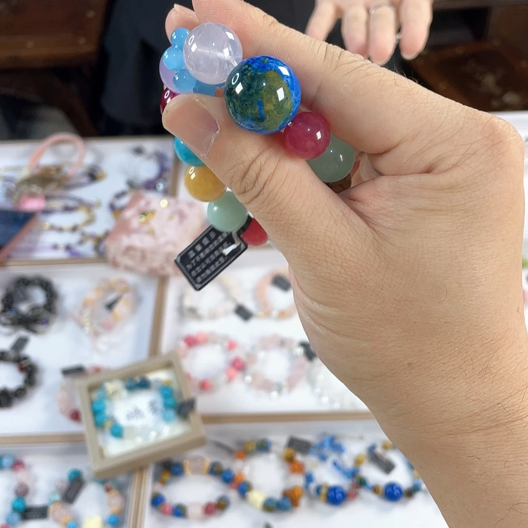 水晶手链银S925镀金镶嵌