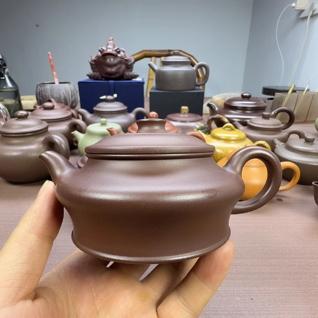紫砂茶壶本山料底槽清虚扁