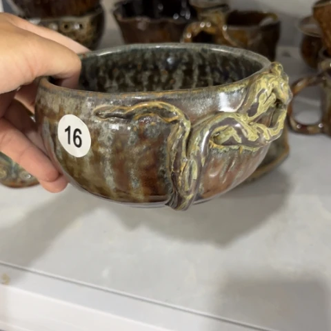 碗手工手捏咖啡杯壶承