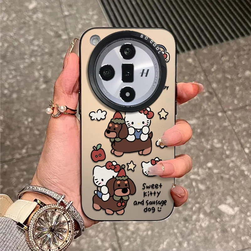 骑狗kt猫适用于OPPOfindx8手机壳x7外壳彩银X6新款校园防摔保护套