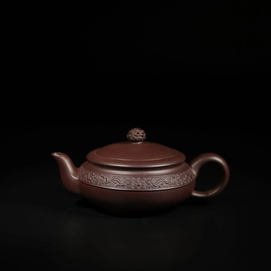 原矿紫茄泥祥龙壶