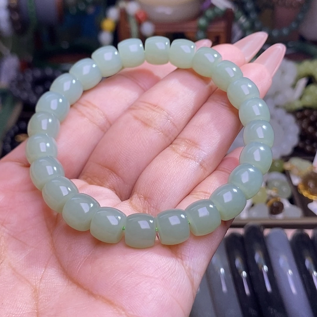 未镶嵌手链和田玉且末蓝特细约9mm手串
