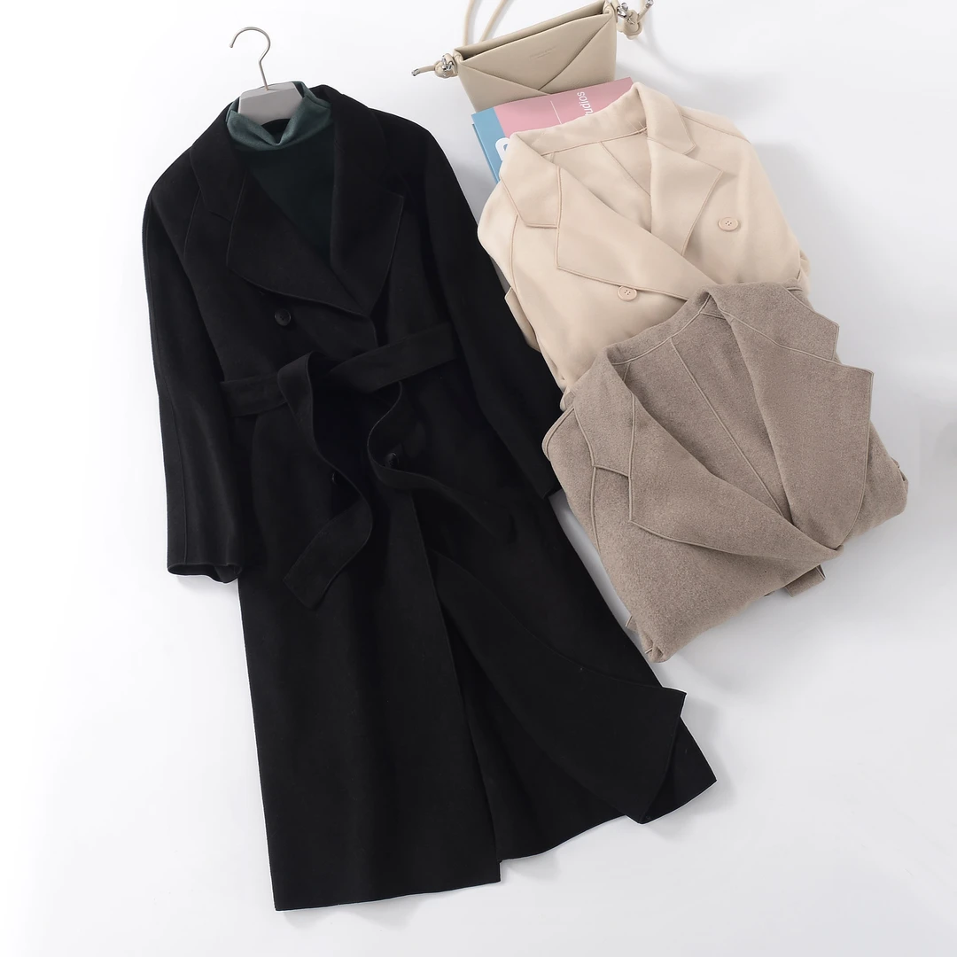 【可拆卸内胆】秋冬大衣女六粒扣双面绒赫本风外套百搭外套女C10X