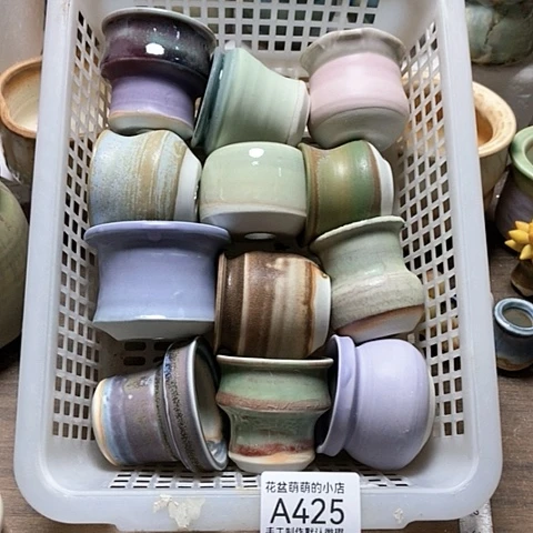 紫砂花盆425微瑕品口径3.5到4.5左右