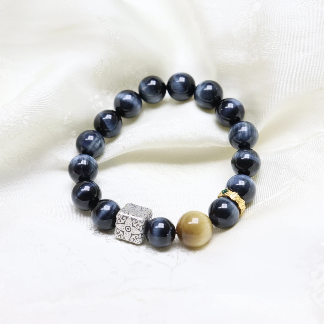 原创设计蓝虎眼新中式精致百搭女款手串手饰10mm