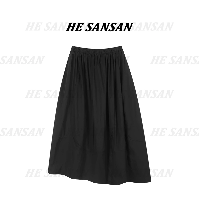 【SANSAN】黑色半身裙高腰气质百搭显瘦简约夏季DY-90187不规则时尚